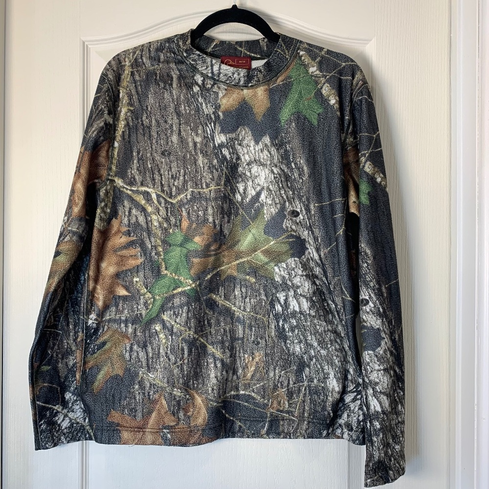 Ducks Unlimited Canada Camouflage Leaf Print Fleece Pullover Hunting M